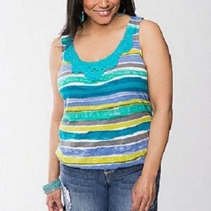 Size 16 Lane Bryant Striped Tank Top